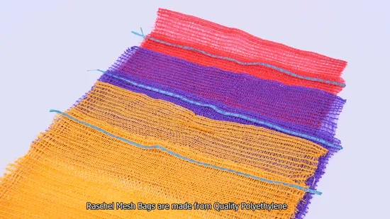 GRS SGS CE Imballaggio di plastica all'ingrosso della fabbrica 10kg 20kg 25kg 50kg Coulisse Legna da ardere Verdura Frutta Fagioli Patate Cipolla Cavolo arancione PE Raschel Rete Borse a rete