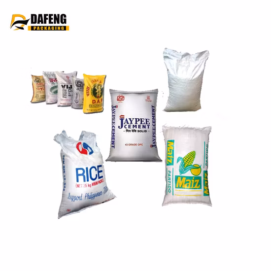 Sacchetti professionali per mangime per pesci da 50 kg, patate, cipolle, sacchetto in tessuto PP grigio verde con certificato CE